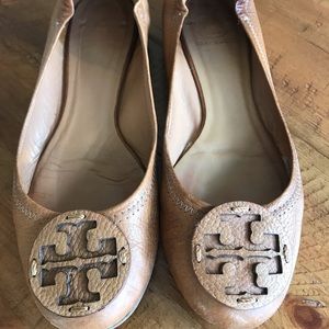 Tory Burch Reva Flats Pebbled Leather